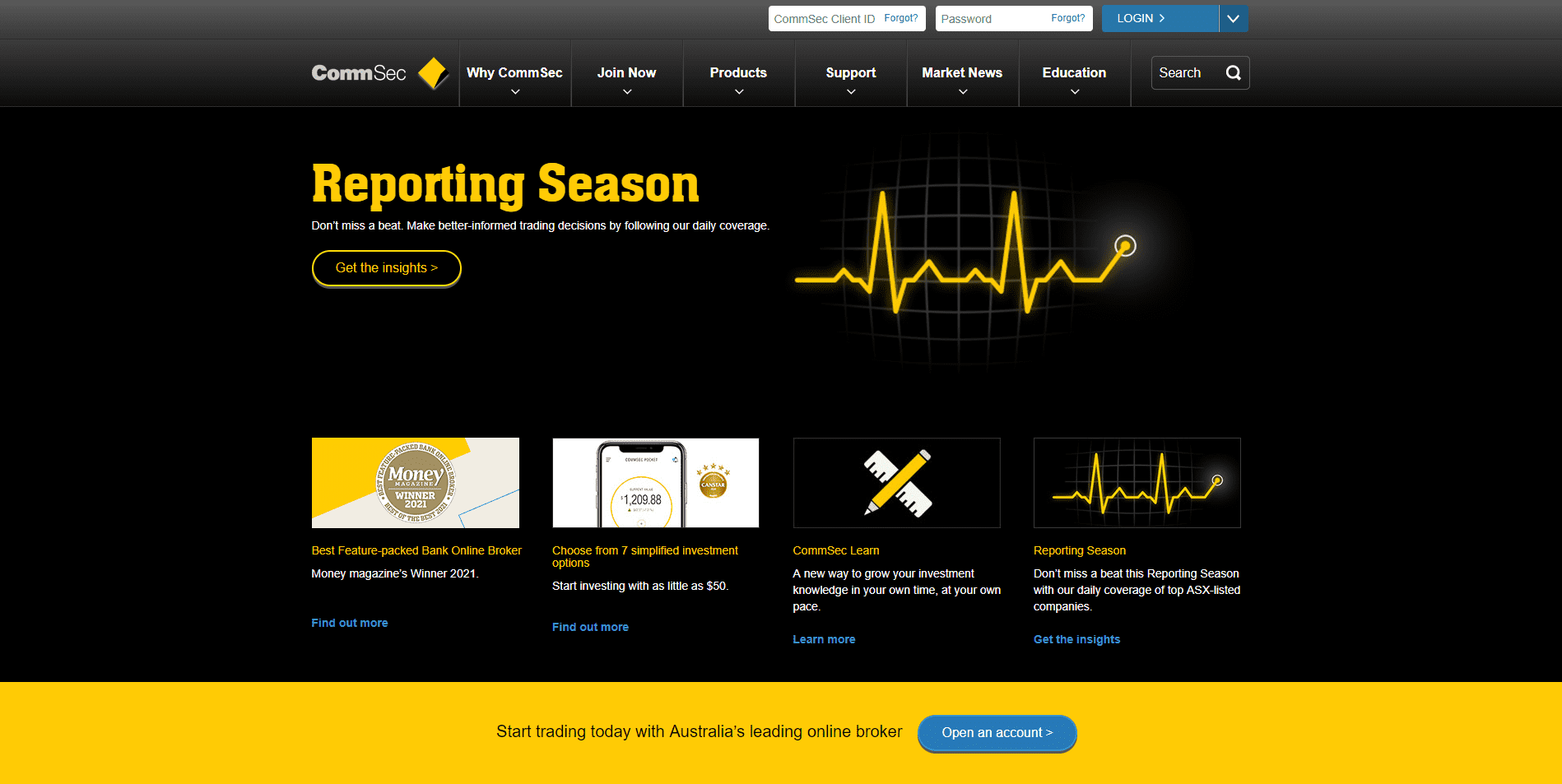 CommSec Review landing page
